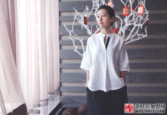 女士茶服,茶叶加盟店,惜物茶服--精致休闲长衫系列1