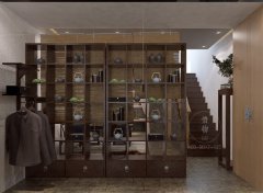 经典中式棉麻茶服店装修效果图-惜物店